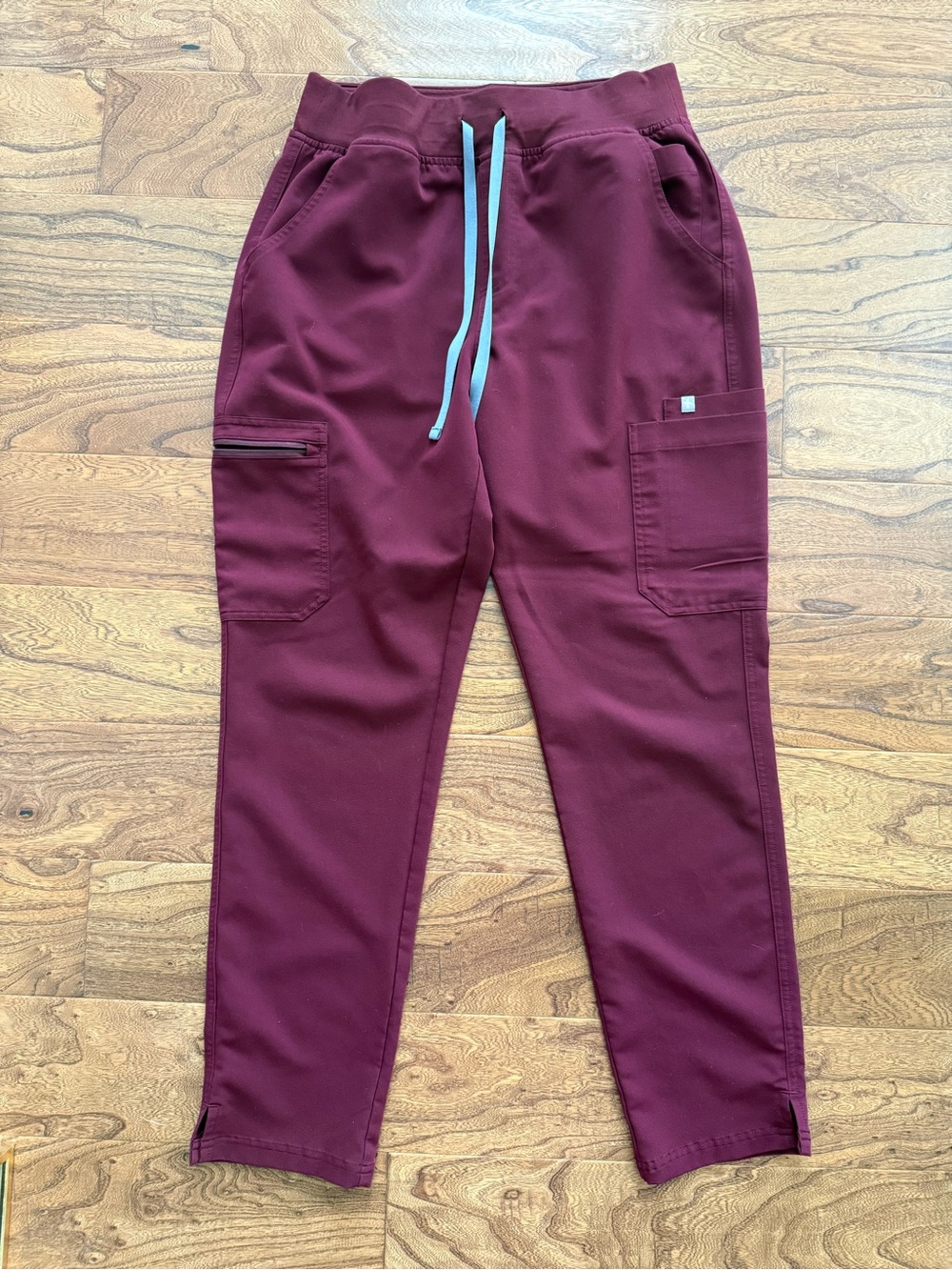 Figs High Waist Yola Skinny Scrubs - Burgundy